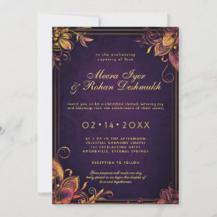 Invitation L'Améthyste en fleurs : l'Union Éternelle