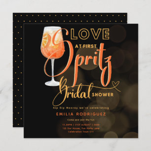 Invitation L'amour à la première Fête des mariées orange mode