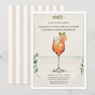 Invitation L'amour au premier Spritz Chic Coastal Enterrement