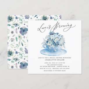 Invitation L'amour brasse Bleu Floral Bridal Thé Douche 
