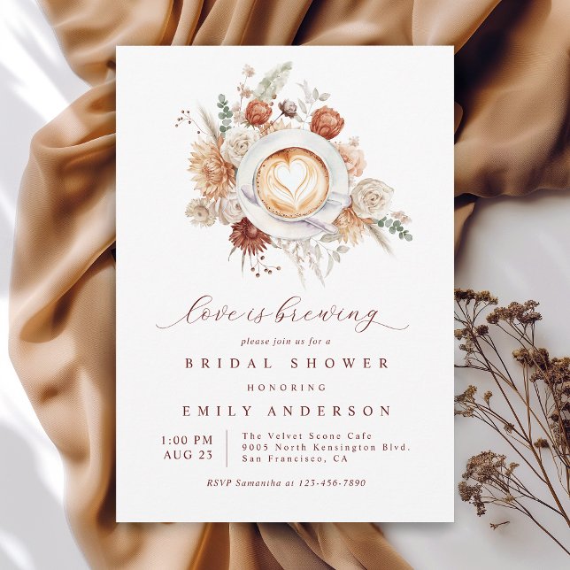 Invitation L'amour brasse Boho Rustique Fête des mariées flor (Available in both printed and instant download digital formats.)