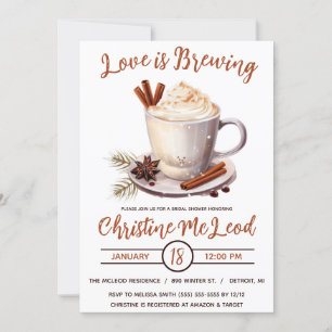 Invitation L'amour brasse, cacao chaud, Café, Fête des mariée