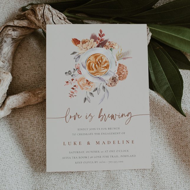 Invitation L'amour brasse du café Brunch (Créateur téléchargé)