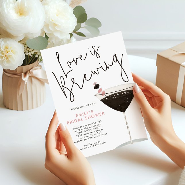 Invitation L'amour brasse Espresso Martini Fête des mariées I (Printed version)
