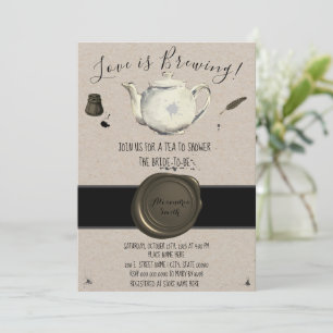 Invitation L'amour brasse   Fête des mariées de thé