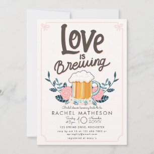Invitation L'amour brasse la bière douche nuptiale