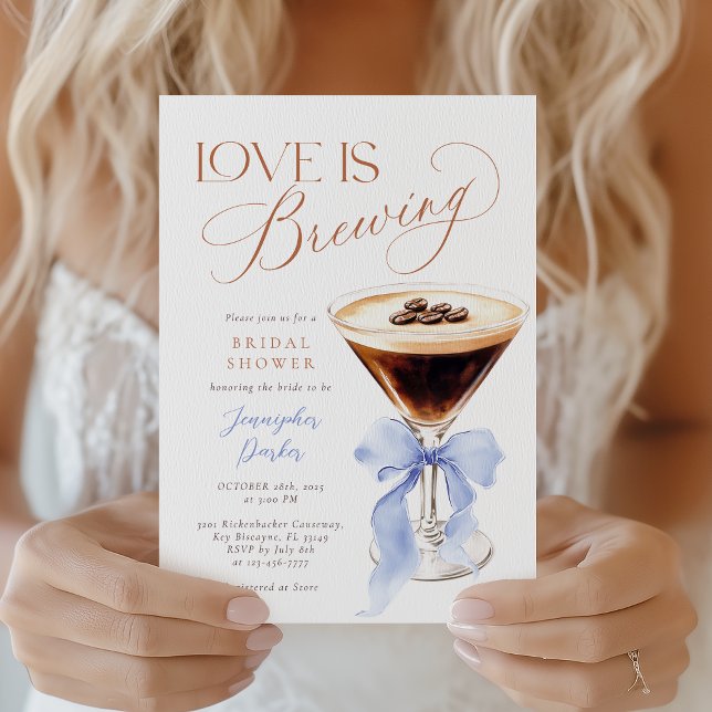 Invitation L'amour brasse la Fête des mariées bleue (Créateur téléchargé)