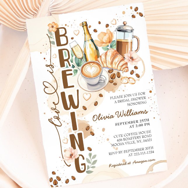 Invitation L'amour brasse la Fête des mariées de café (Créateur téléchargé)