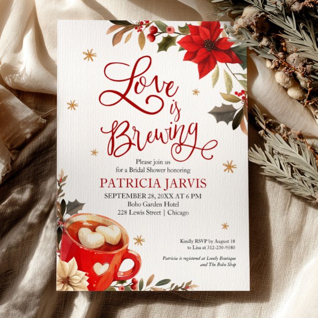 Invitation L'amour brasse la Fête des mariées de Noël (Créateur téléchargé)
