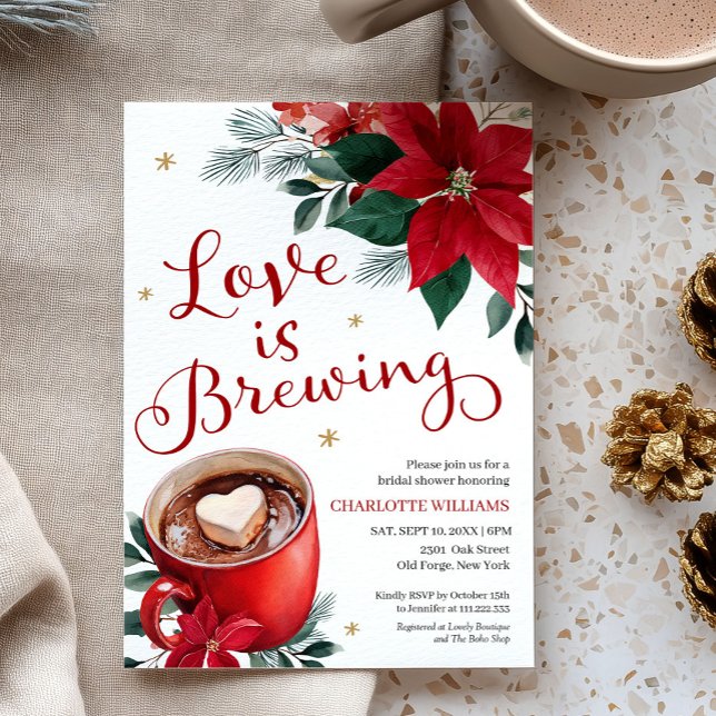 Invitation L'amour brasse la Fête des mariées de Noël (Créateur téléchargé)