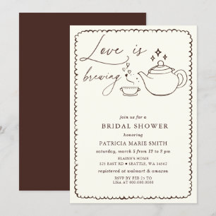 Invitation L'amour brasse la Fête des mariées de thé