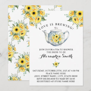 Invitation L'amour brasse la Fête des mariées de thé Fleurs d