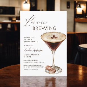 Invitation L'amour brasse la Fête des mariées Espresso Martin