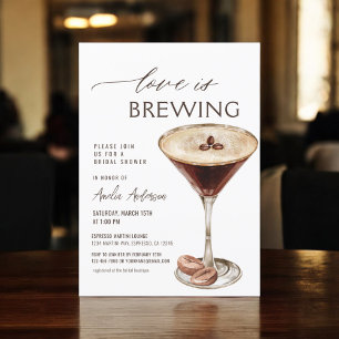 Invitation L'amour brasse la Fête des mariées Espresso Martin