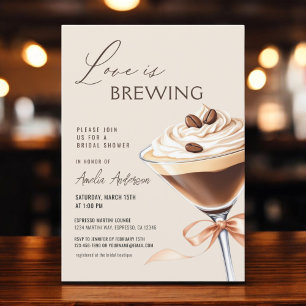 Invitation L'amour brasse la Fête des mariées Espresso Martin