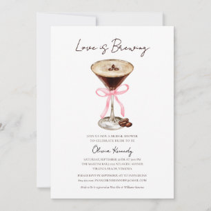 Invitation L'amour brasse la Fête des mariées Espresso Martin