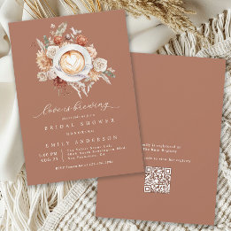 Invitation L'amour brasse la Fête des mariées florale rustiqu