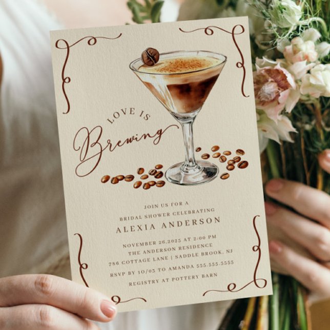 Invitation L'amour brasse la Fête des mariées Martini (Créateur téléchargé)