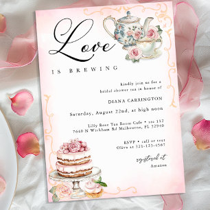 Invitation L'amour brasse la Fête des mariées - Tea Party Vin