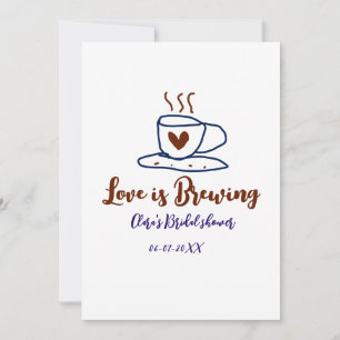 Invitation L'amour brun bleu brun douche nuptiale ajouter nom
