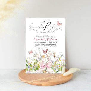 Invitation L'amour dans Boom Fleur sauvage  Pink Bow Fête des