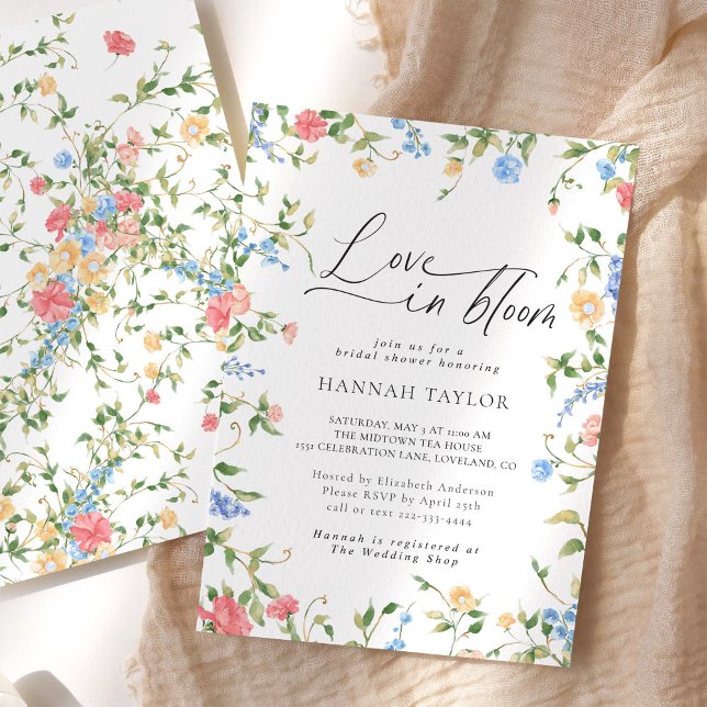Invitation L'amour dans la Fête des mariées en fleur (Créateur téléchargé)