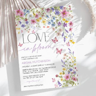Invitation L'amour dans la Fête des mariées papillon en fleur