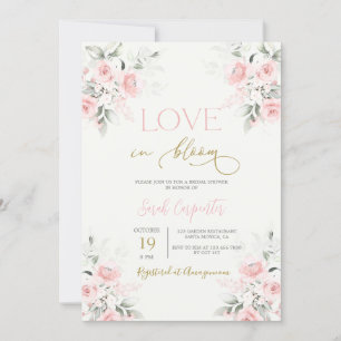 Invitation L'amour dans la floraison nuptiale de douche Invit