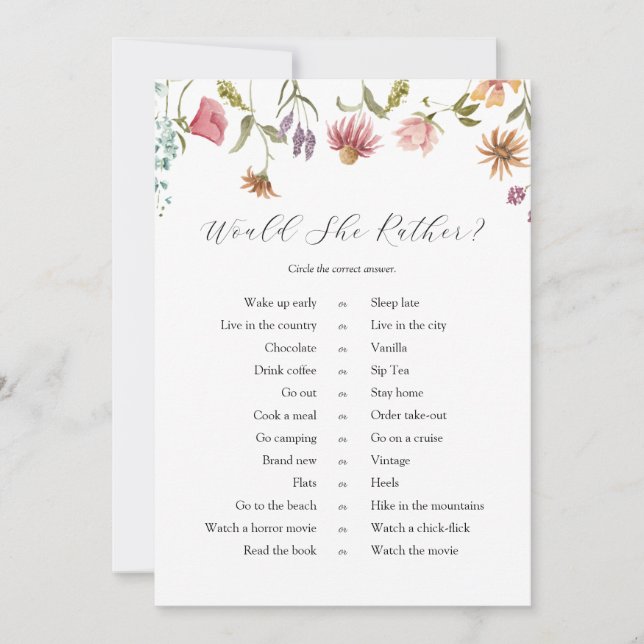 Invitation L'amour dans le Fleur sauvage en fleur préférerait (Devant)