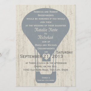 Invitation L'amour dans le Mariage du ballon à air