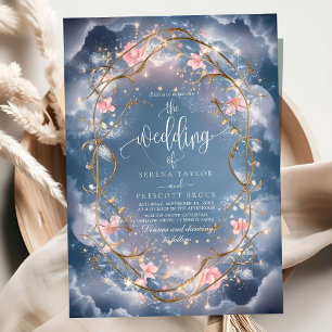 Invitation L'amour dans le Mariage floral à l'air pétillant