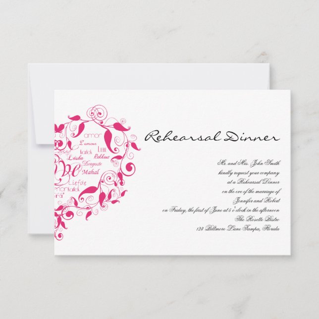 Invitation L'amour dans n'importe quelle langue dans la répét (Devant)