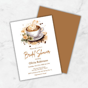 Invitation L'amour de café floral est en train de se préparer