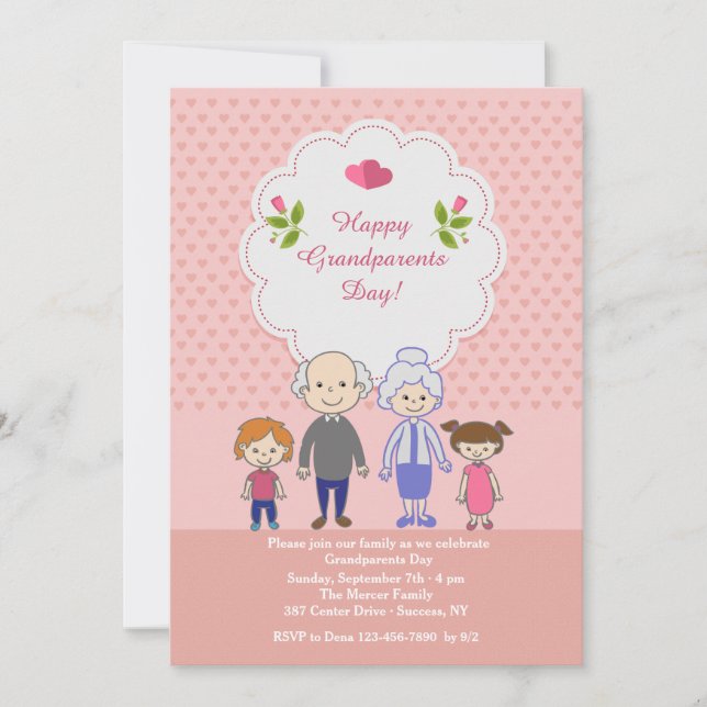 Invitation L'Amour Des Grands-Parents Est Infini (Devant)