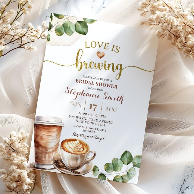 Invitation L'amour du café brasse la Fête des mariées (Créateur téléchargé)