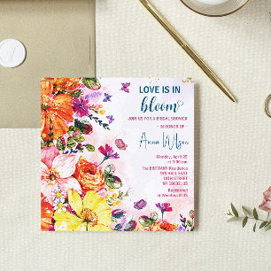 Invitation L'amour du jardin est en fleurs pour un baby showe