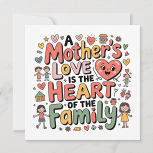 Invitation L'amour d'une mère est le cœur de la famille