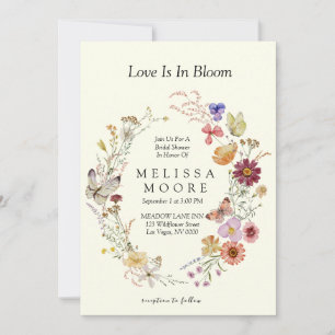 Invitation L'amour en Fleur sauvage en fleurs Fête des mariée