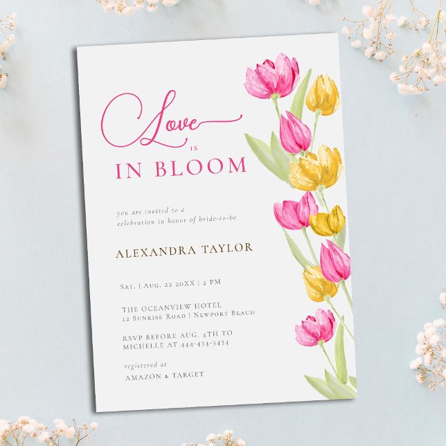 Invitation L'amour en fleur Tulipes Fête des mariées de calli (Créateur téléchargé)