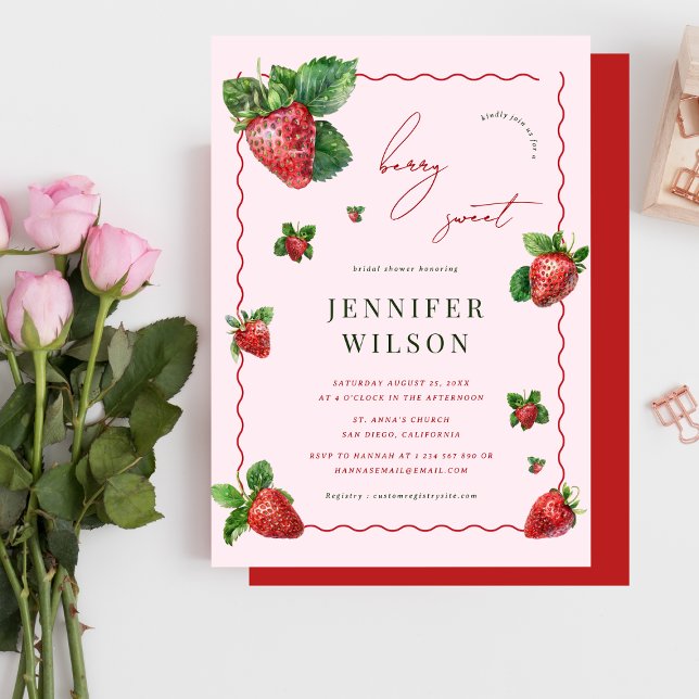 Invitation L'amour est Berry Sweet Fête des mariées aux frais (Créateur téléchargé)