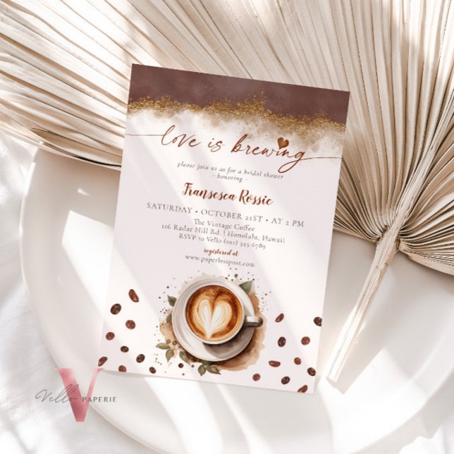 Invitation L'amour est brasser les amateurs de café Fête des  (Créateur téléchargé)