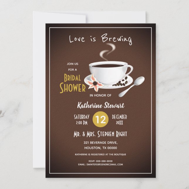 Invitation L'Amour est Café Mariage Brewing (Devant)