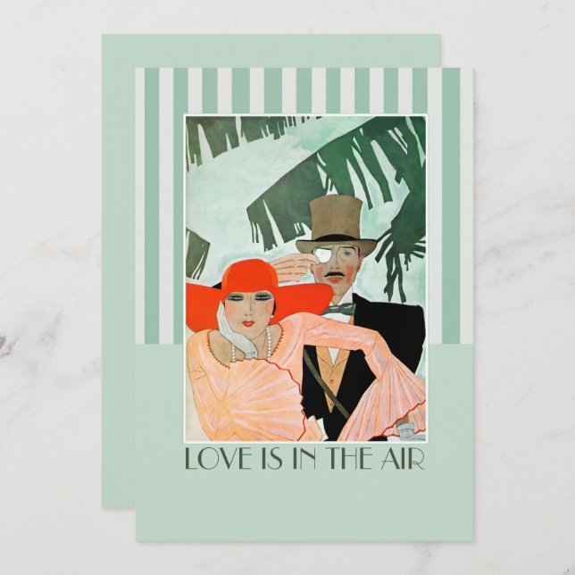 Invitation L'amour est dans la fête de la Saint Valentin (Devant / Derrière)