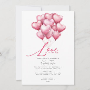 Invitation L'amour est dans la Fête des mariées Air Hearts