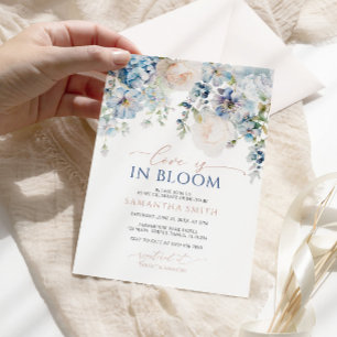 Invitation L'amour est dans la Fête des mariées Bloom Blue Hy