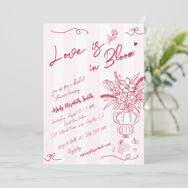 Invitation L'amour est dans la Fête des mariées de la main jo (Debout devant)