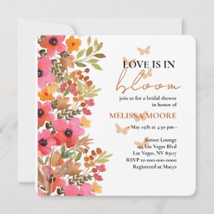 Invitation L'Amour Est Dans La Fête des mariées En Fleur Pink