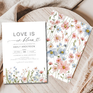 Invitation L'amour est dans la Fête des mariées Fleur sauvage