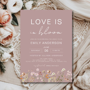 Invitation L'amour est dans la Fête des mariées Fleur sauvage