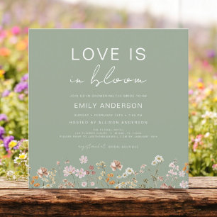 Invitation L'amour est dans la Fête des mariées Fleur sauvage